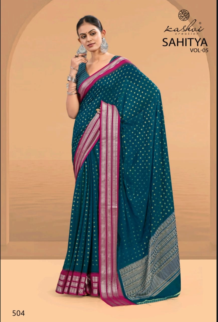 Sahitya Vol 5 By Kashvi Dull Moss Wedding Wear Sarees Wholesale In India
